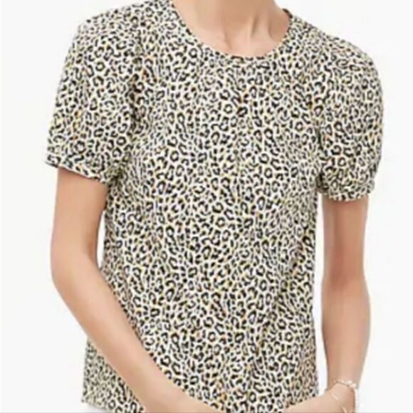 J CREW Puff Sleeve Leopard Top - Picture 3 of 7